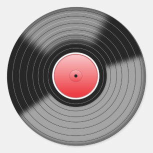 Redonda Pegatina de registro de LP del vinilo clásico