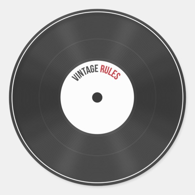 Redonda Pegatina de reglas de época (Anverso)