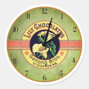 Redonda Pegatina de reloj de anuncios de chocolate Art Nou