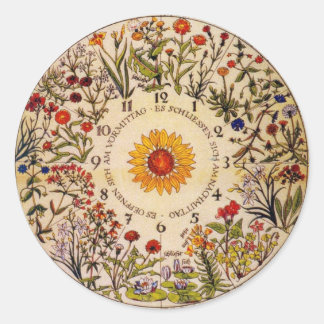 Redonda Pegatina de reloj de flores Blumenuhr