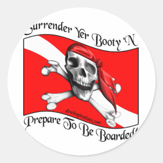 Redonda Pegatina de rendirse Yer Booty