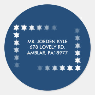 Redonda Pegatina de respuesta de STARS Bar Bat Mitzvah Inv