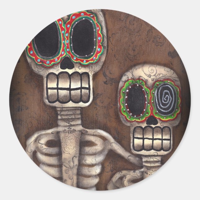 Redonda Pegatina de retrato familiar (Anverso)