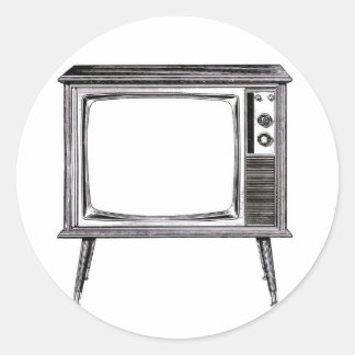 Redonda Pegatina de Retro Television
