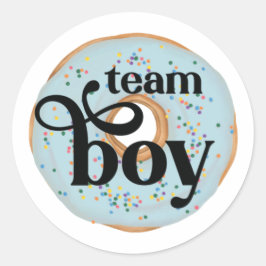 Redonda Pegatina de revelación de género de Team Boy Donut
