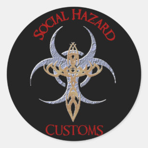 Redonda Pegatina de riesgo social