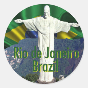 Redonda Pegatina de Río de Janeiro el Brasil