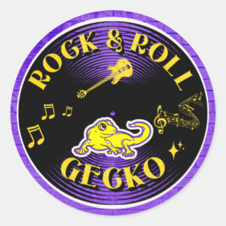 Redonda Pegatina de Rock & Roll Gecko