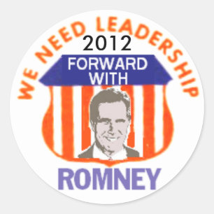 Redonda Pegatina de Romney 2012