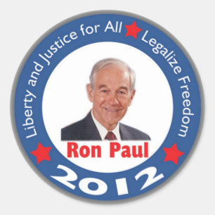 Redonda Pegatina de Ron Paul 2012