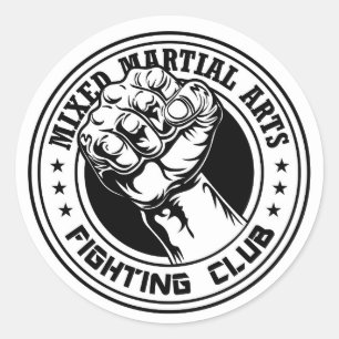 Redonda Pegatina de ronda clásica de artes marciales mixta