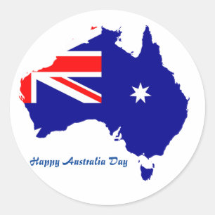 Redonda Pegatina de Ronda Clásica de Australia Day