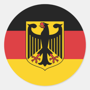 Redonda Pegatina de Ronda Clásica de Bandera de Alemania