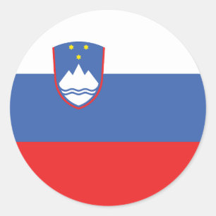 Redonda Pegatina de Ronda Clásica de Bandera de Eslovenia