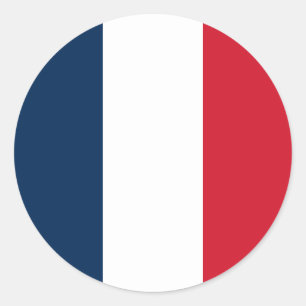 Redonda Pegatina de Ronda Clásica de Bandera de Francia