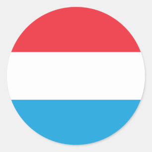Redonda Pegatina de Ronda Clásica de Bandera de Luxemburgo