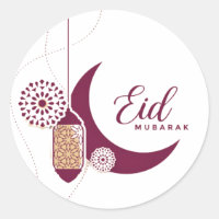 Pegatina de Ronda Clásica de Eid Mubarak