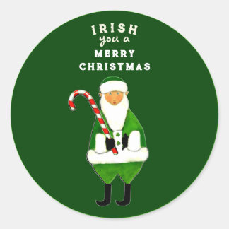 Redonda Pegatina de Ronda Clásica de Navidades de Irlanda
