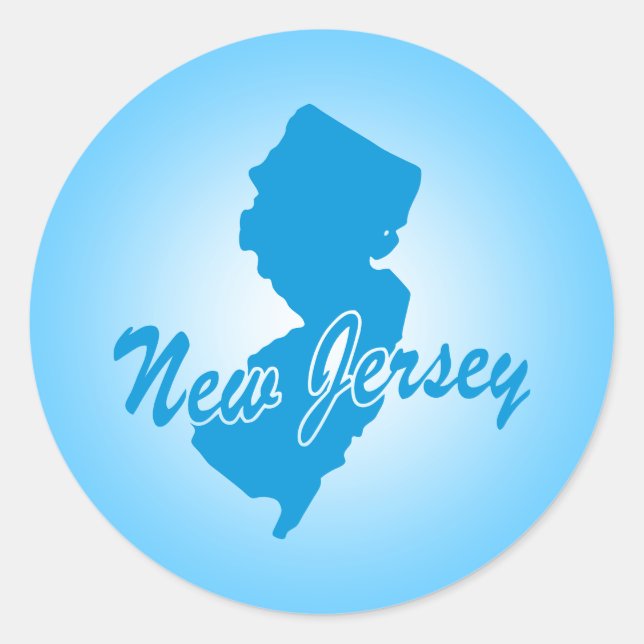 Redonda Pegatina de Ronda Clásica de New Jersey State (Anverso)
