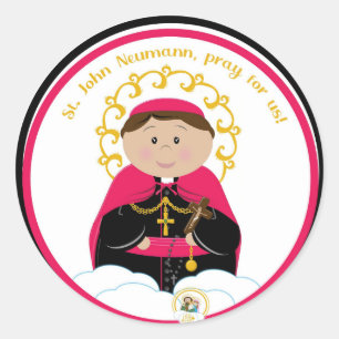 Redonda Pegatina de Ronda Clásica de St. John Neumann