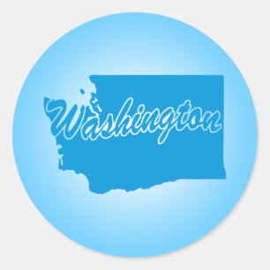 Redonda Pegatina de Ronda Clásica de Washington State