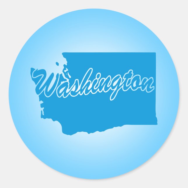 Redonda Pegatina de Ronda Clásica de Washington State (Anverso)