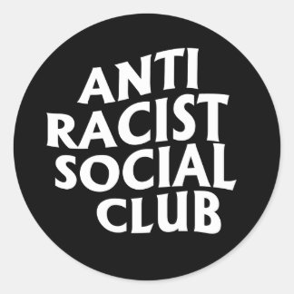 Redonda Pegatina de Ronda Clásica del Club Antirracista
