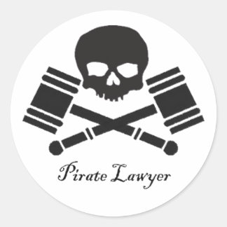 Redonda Pegatina de ronda de abogados piratas