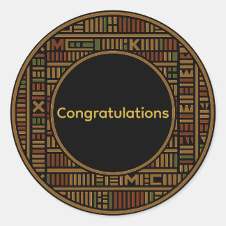 Redonda Pegatina de Ronda de Bodas de African Gold Kente