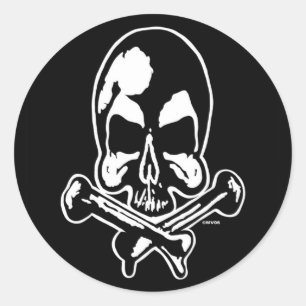Redonda Pegatina DE RONDA DE OG SKULL