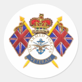 Redonda Pegatina de Ronda de Veteranos