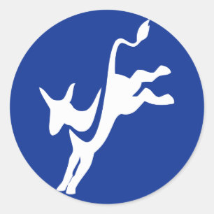 Redonda Pegatina de Ronda Demócrata de Donkey