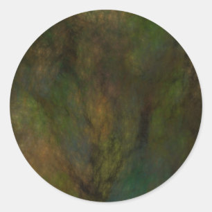 Redonda Pegatina de Ronda Fractal de Resumen Verde