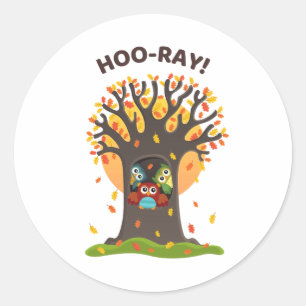 Redonda Pegatina de Ronda Hoo-Ray Pun