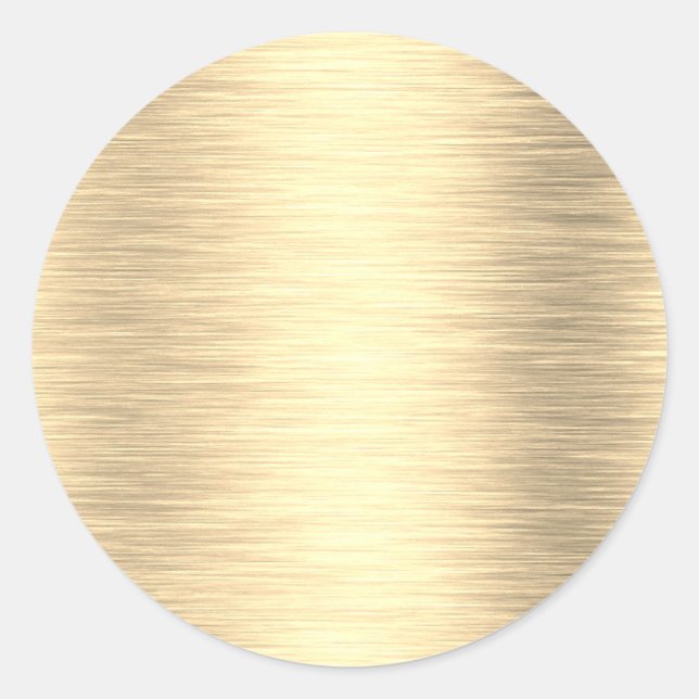 Redonda Pegatina de Ronda Metallic Gold Classic (Anverso)