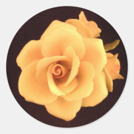 Redonda Pegatina de rosa amarillo