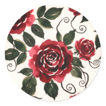 Pegatina de Rosa Roja Oscura