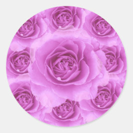 Redonda Pegatina de Rosas morados