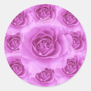 Redonda Pegatina de Rosas morados