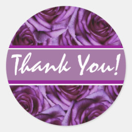 Redonda Pegatina de Rosas morados