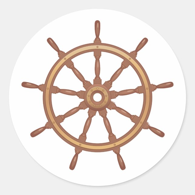 Redonda Pegatina de rueda de barcos náuticos  (Anverso)