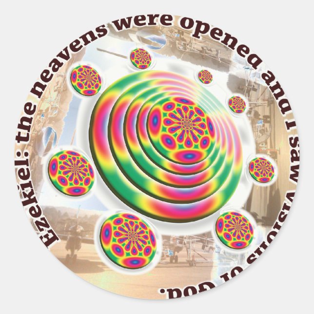 Redonda Pegatina de Ruedas de Ezekiel (Anverso)