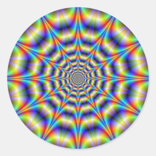 Redonda Pegatina de ruedas psicodélico