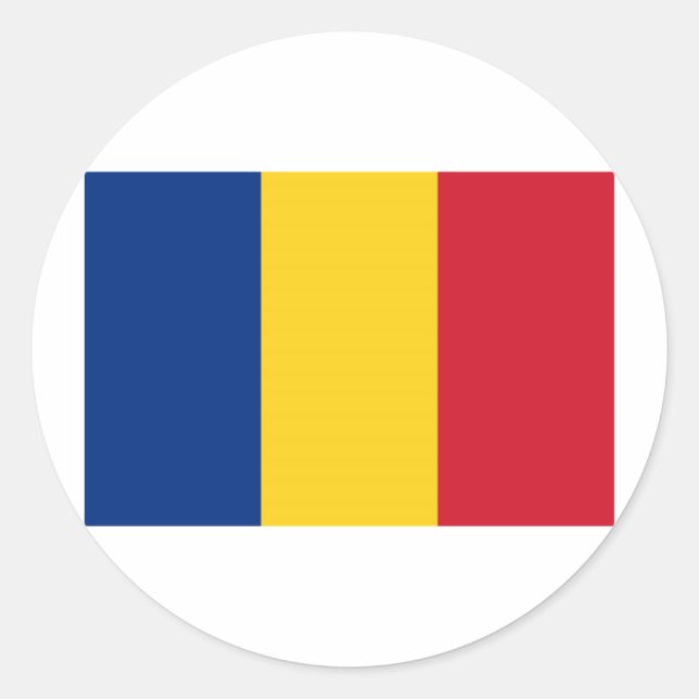 Redonda Pegatina de Rumania (Anverso)