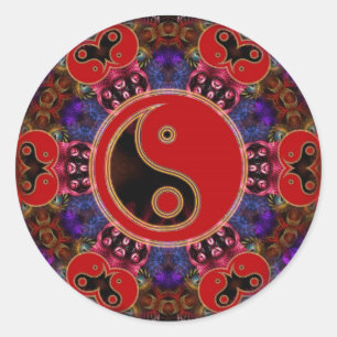 Redonda Pegatina de sabiduría YinYang