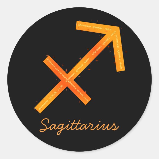 Redonda Pegatina de Sagittarius (Anverso)