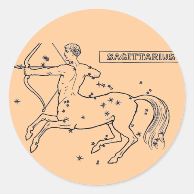 Redonda Pegatina de Sagittarius (Anverso)