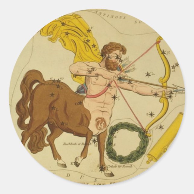 Redonda Pegatina de Sagittarius (Anverso)