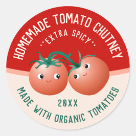 Redonda Pegatina de Salsa de Tomate para tus recetas caser