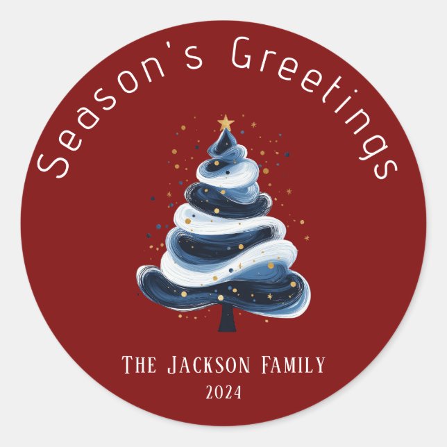 Redonda Pegatina de saludo de Seasons (Anverso)
